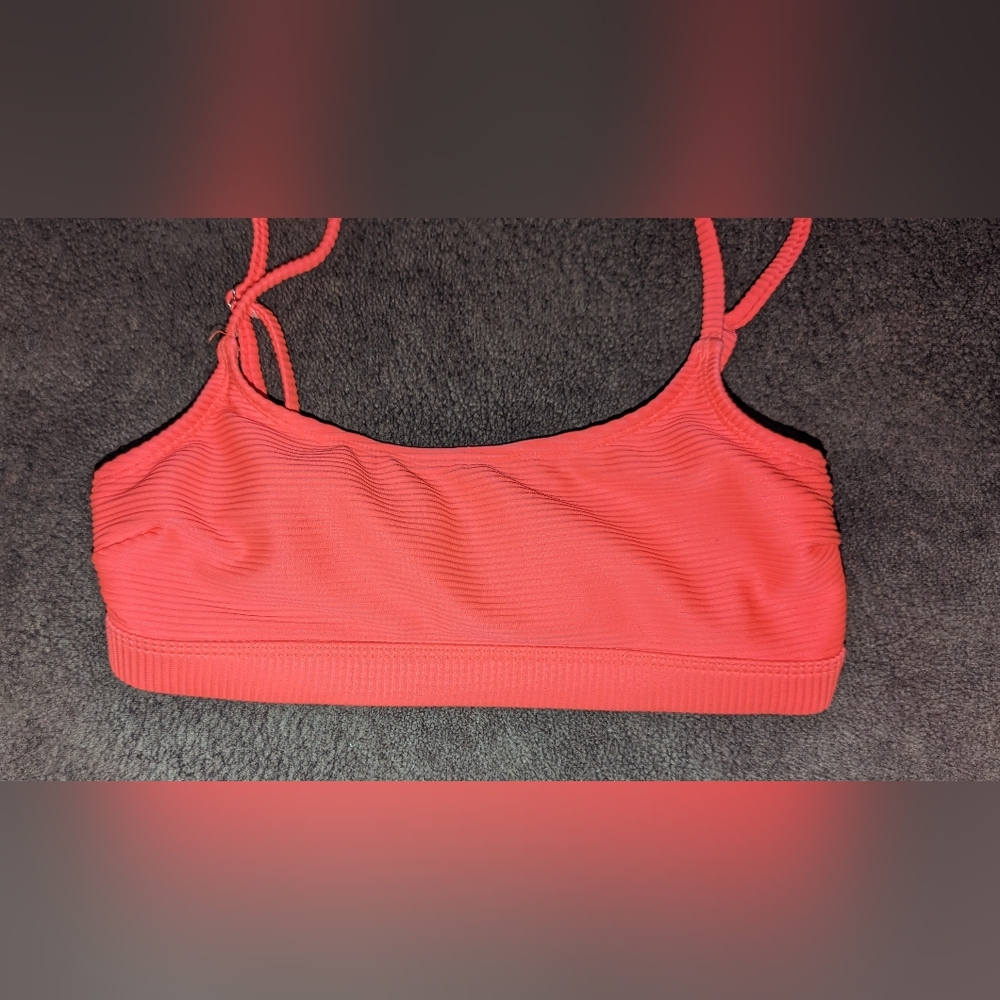 Aeropostale, neon melon, ribbed, bikini swim top- Junior size small